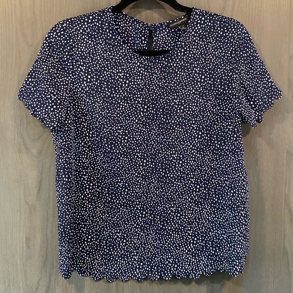 Banana Republic Factory Light-Weight PolkaDot Business Casual Scalloped Edge - Picture 1 of 9